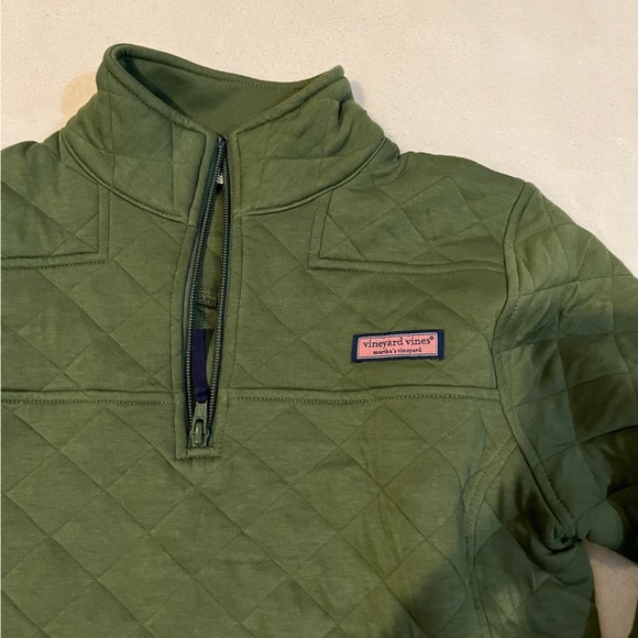Vineyard Vines green quilted quarter-zip pullover - Picture 2 of 5